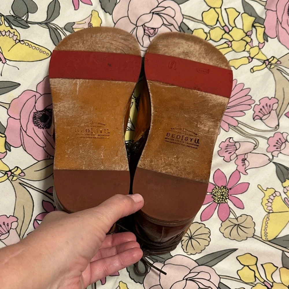 Bed Stu Tan Leather Open-Toe Ankle Booties - Picture 5 of 5